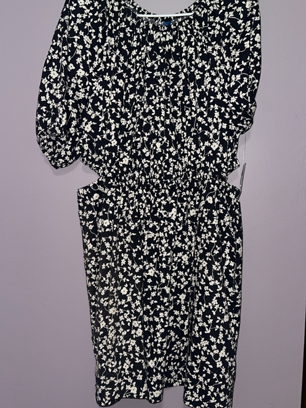 Old Navy Black and White Floral Midi Dress
